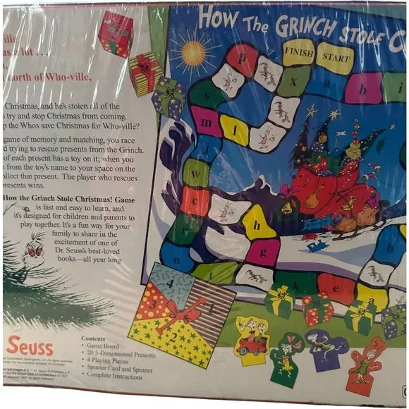 New SEALED 1997 HTF Dr. SUESS HOW THE GRINCH STOLE CHRISTMAS GAME 1st EDITION - Picture 11 of 13